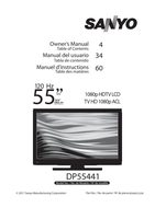 Sanyo DP55441 TV Operating Manual